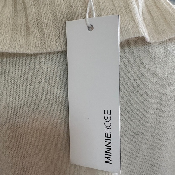 Minnie Rose 100% Cashmere Oversized V-Neck Tunic Sweater – Winter White-NWT - Picture 6 of 6